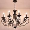 European classic living room Chandeliers forged iron E14 candle Chandeliers retro bedroom kitchen home decoration lighting