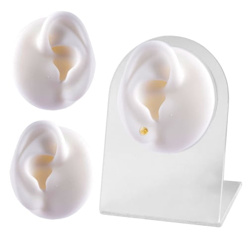 

1:1 Silicone Ear Model, Artificial Ears, White, Binaural Display, for Ear Acupuncture, Piercing, Acupuncture, Art Practice, Painting, and More