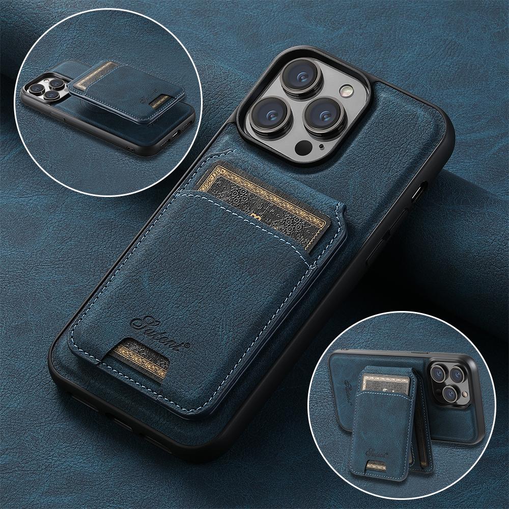 SUTENI Magnetic Card Slot Luxury Leather Wallet Bags Phone Cases For iPhone 16 15 14 13 12 Pro Max Plus Cover