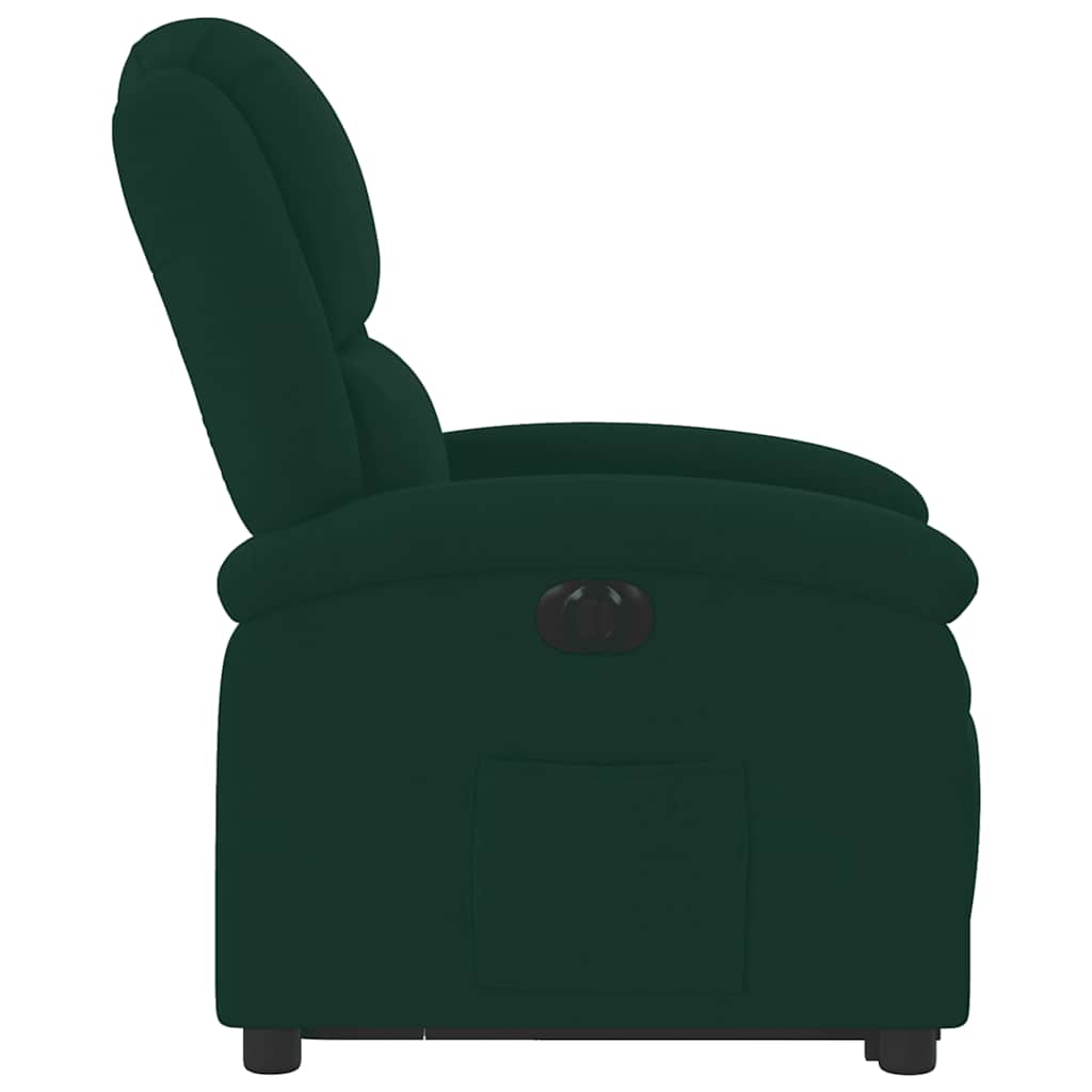 Electric Recliner Chair with Rising Function Dark Green Velvet