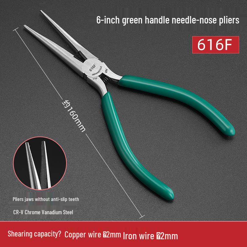 High-Quality Precision Needle Nose Pliers - 5 & 6 Inch, Handmade Jewelry Pliers, Round Bent Flat Nose, Toothless Design