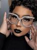 Ins Rainbow Crystal Frame Fashion Retro Round Anti Blue Ray Female Glasses Vintage Oversized Frame Eyewear Accessories