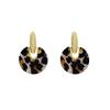Vintage Maillard leopard print circle earrings women's light luxury stud earrings autumn and winter ears