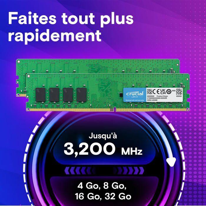 DDR4-3200 MT/s minne (PC4-25600) CL22 DRX8 UBUFFERT DIMM 288P 32GB - Svart