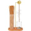2 In 1 Incense Holder for Sticks Anti-Ash Flying Incense Burne with Glass Ash Catcher and Sticks Organizer for Meditation Yoga