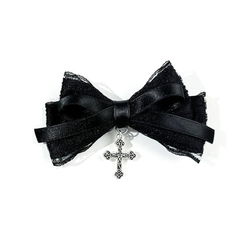 1/2Pcs Gothic Hair Clip Exquisite Hair Accessories For Women Girls Personalized Sweet Cool Cross Bow Hair Clip Gifts