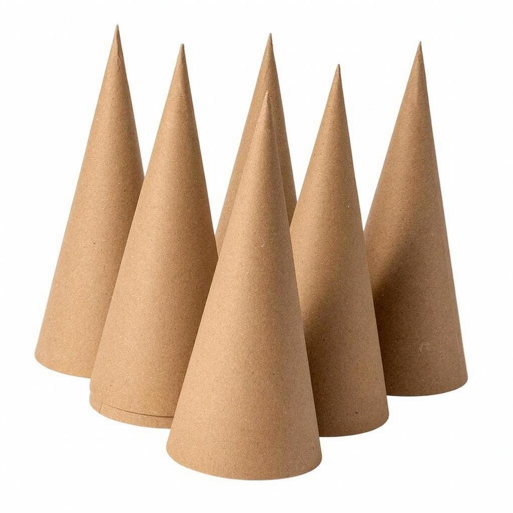 6 Stück Kraftpapier-Weihnachtsbäume Minimalistisch Glatt Rustikal für Party-Dekorationen