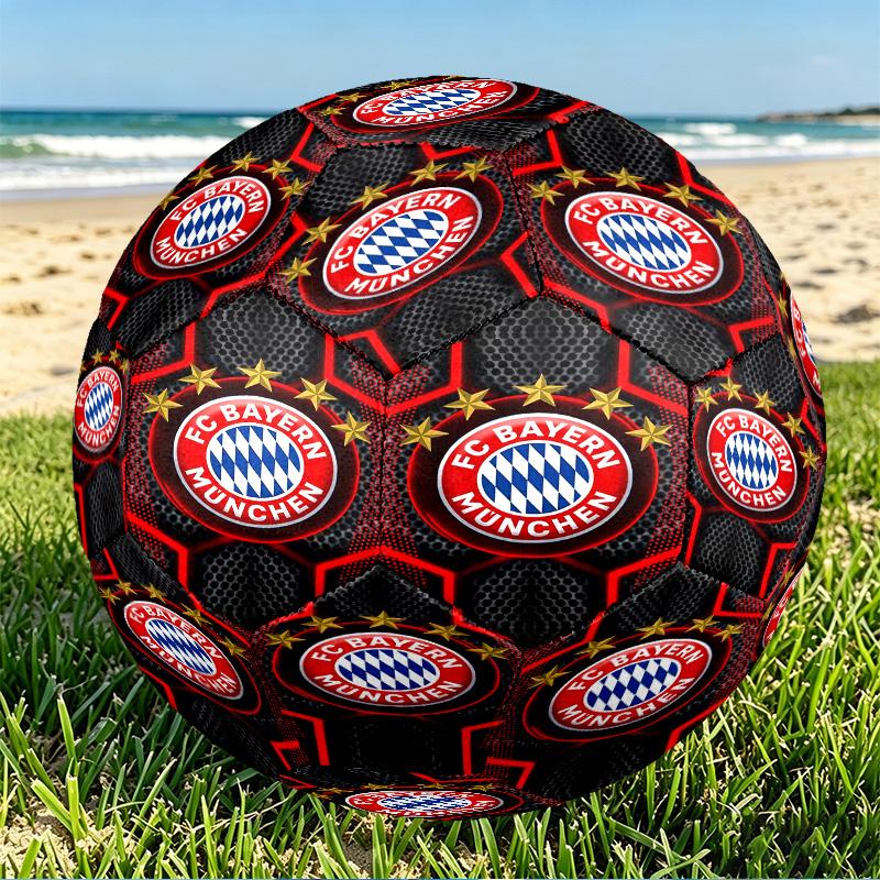 FC Bayern Print Size 5 Soccer Ball, PU Wear Resistant Football for Match Training and Daily Practice, Birthday Gift for Soccer Fans
