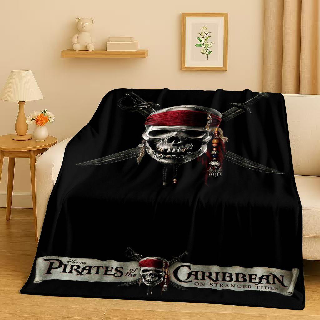 HD Sanrio Pirates of The Caribbean Jack Sparrow Johnny Depp Christmas Flannel Blanket,Soft Plush Throw for Home Bedroom Bed Sofa
