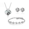 Moissanite Jewelry Cube Zircon Jewelry Sets for Women Necklace Bracelet Earrings Trend Statement Jewelry