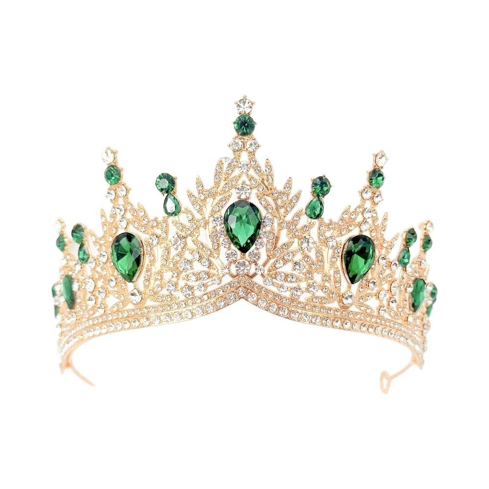 Shiny Ornament Baroque Queen Tiaras Luxury Princess Crown Bridal Headwear  for Women Girls