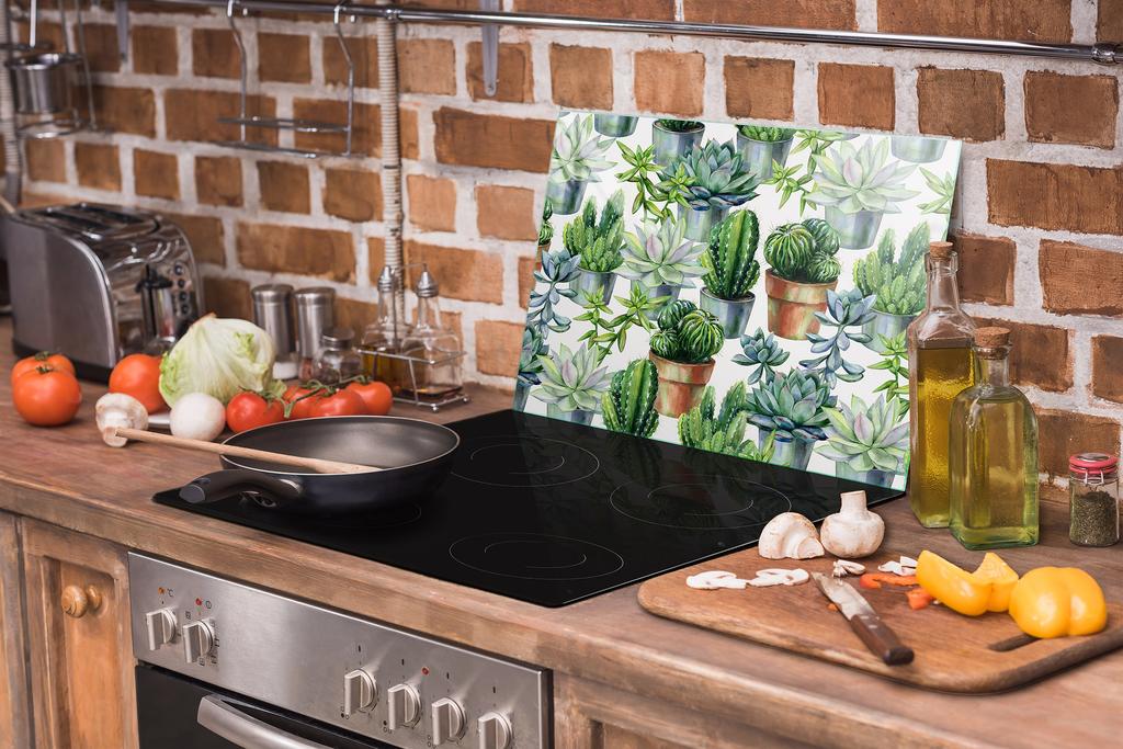 Glass Stovetop Protector 70x52 Cactus