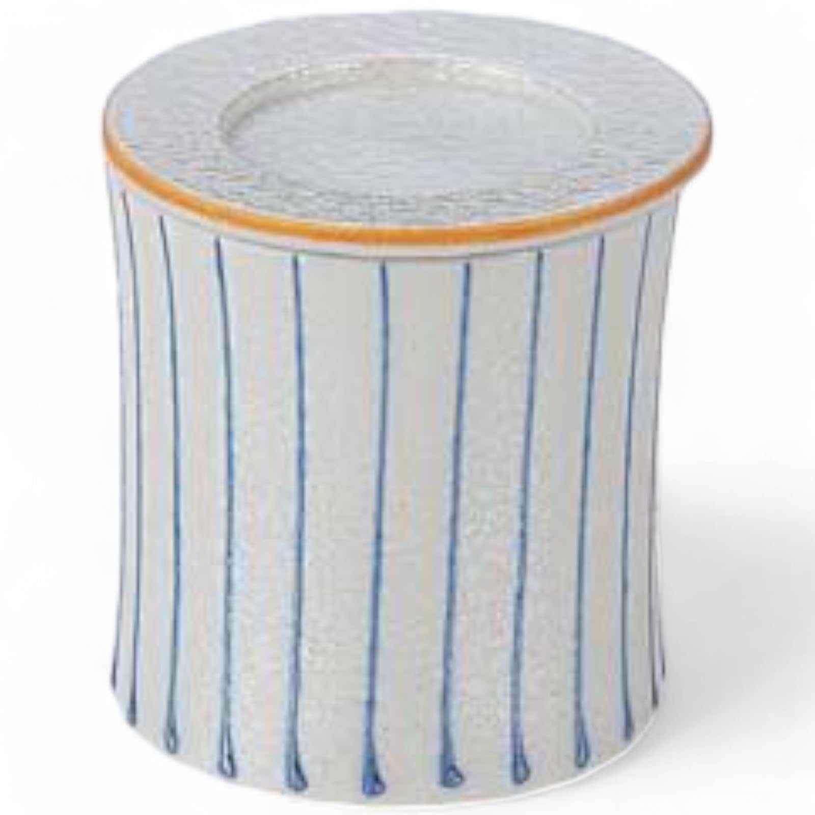 Паровая чаша Takumifu Arita Ware 6 см, Синяя полоска, Форма Цудзуми, Сделано в Японии