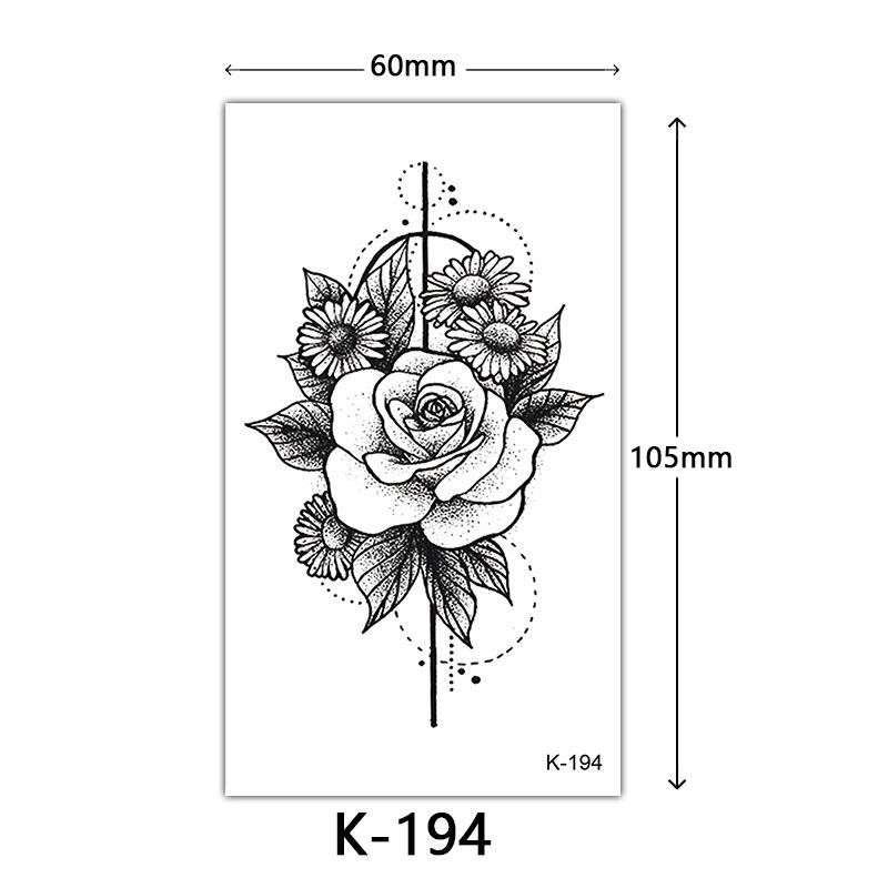 

Маленькие свежие водонепроницаемые наклейки для татуировок: Английские буквы, цветы и эскизы бабочек 60*105mm