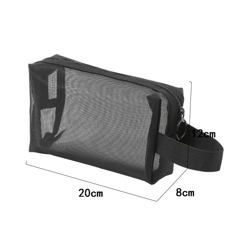 

Сетчатая косметичка большой вместимости, косметичка для хранения макияжа, 1 шт., черная, многослойная, дорожная косметичка, дорожные сумки для хранения туалетных принадлежностей и косметики