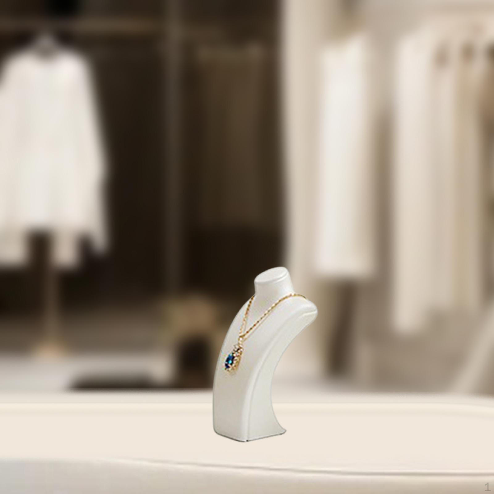 

Подставка-бюст для ожерелий, держатель для ювелирных изделий, реквизит для фото, ПУ кожа, торговая стойка для хранения, магазин 8cmx4.5cmx14cm белый