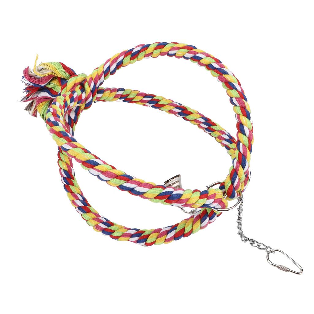 Parakeet Bird Ring Toy Cotton Rope Stainless Steel Wire Circle Ring for Pet Climbing Swing