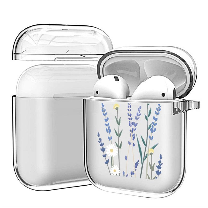 "Chrysanthemum Design Shockproof Transparent TPU Soft Case for Apple AirPods 4"