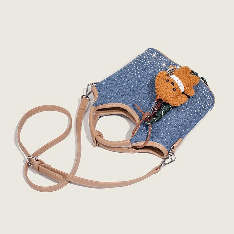 Denim Vegetable Basket Bag Women's New Fashionable Casual Commuter Handbag High-end Single-shoulder Cross-section Small