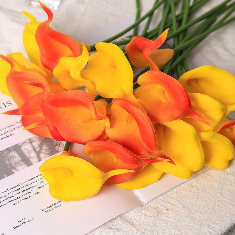 8pcs Artificial Calla Lily Flowers Real Touch Fake Flower Decor Home Office Wedding Decorations Centerpieces Bouquet Arrangement