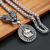 Vintage Domineering Viking Wolf Head Necklace 316L Stainless Steel  Nordic Animal Pendant Odin Amulet Jewelry
