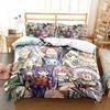 3D Anime Fairy Tail Bedding Set Bed Three-piece Set Duvet Cover Single Double Bed Queen Size Duvet Cover Set Adult Boys Bedroo