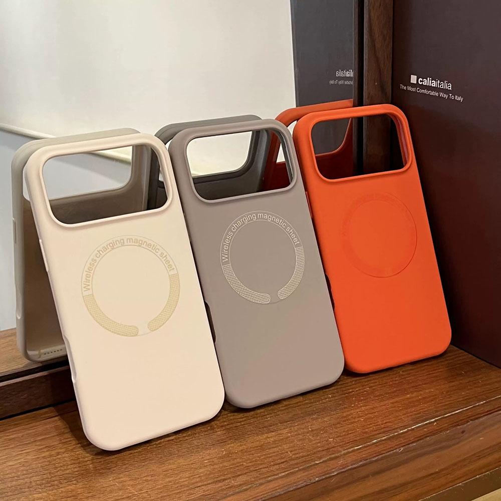 Orange Flüssigsilikon Magnetische Hülle Für iPhone 17 ProMax 16 15 14 13 12 11 Pro Max Plus Air Unisex Für Magsafe Stoßfeste Abdeckung