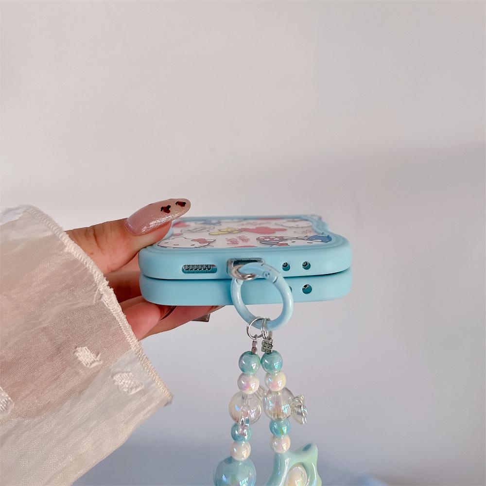 Hello KT Cat Samsung Galaxy Z Flip Protective Case with Lanyard (compatible with Flip7/6/5/4/3)