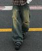 Neseupaseutyudio Step Balloon Wide Washed Denim Pants 2 Colors [Nspd_3006]
