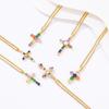 Fashion mixed color zircon cross pendant necklace WOMEN'S simple trendy unique ornament