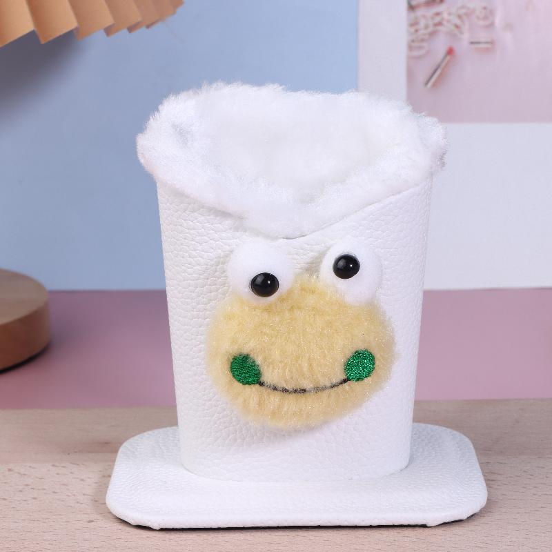 1Pc Plush Lined Glasses Case Cute Animal Design Faux Leather Ideal For Desk Or Bedside Table Protects Glasses And Pens