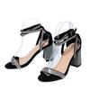 Fashion Luxury Gold Silver High Heels Sandals Women 2025 Summer Thick Heeled Ankle Straps Party Shoes Woman Plus Size 43 Open Toe Pumps