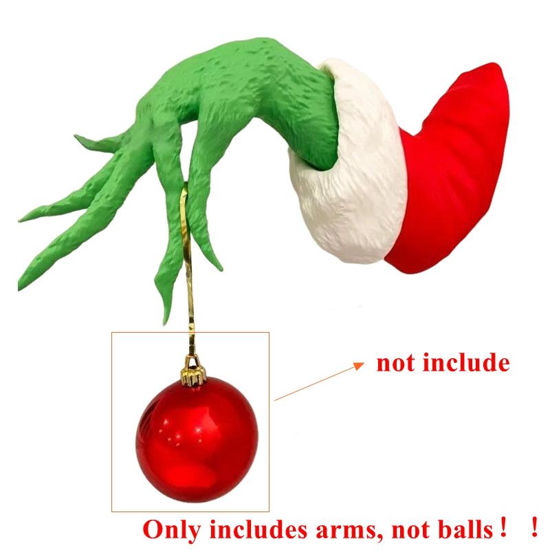 Grappige Arm Muurbevestiging Decoratie Kerstdief Hand Groen Monster Arm Ornament Kerst Muurdecor Feest Decoratie