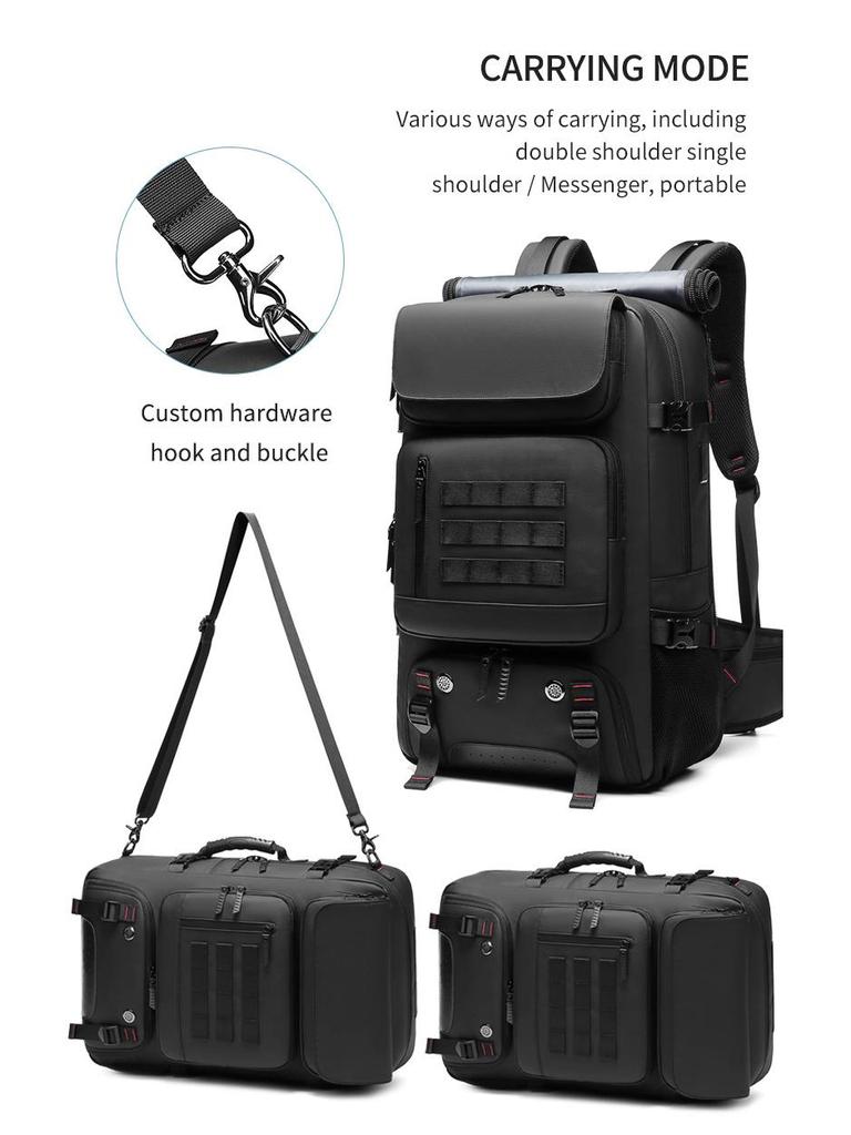 Herren Rucksack mit großem Fassungsvermögen, Diebstahlschutz, für Laptop und Reisen, für Outdoor und Business.