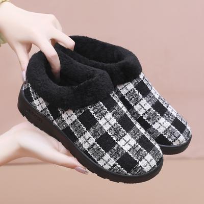 Cloth Shoes Middle-aged and Elderly Non-slip Soft Soles, Comfortable Velvet To Keep Warm, One Pedal At Home