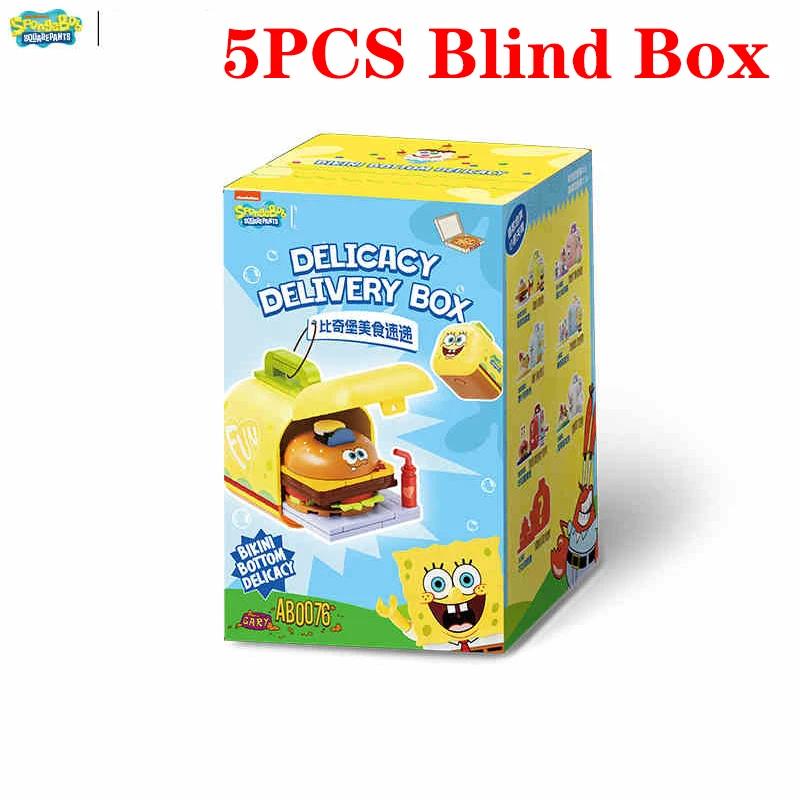 SpongeBob SquarePants Blind Box Building Blocks Cartoon Food Model Bricks Collection Display Childrens DIY Toys Holiday Gifts
