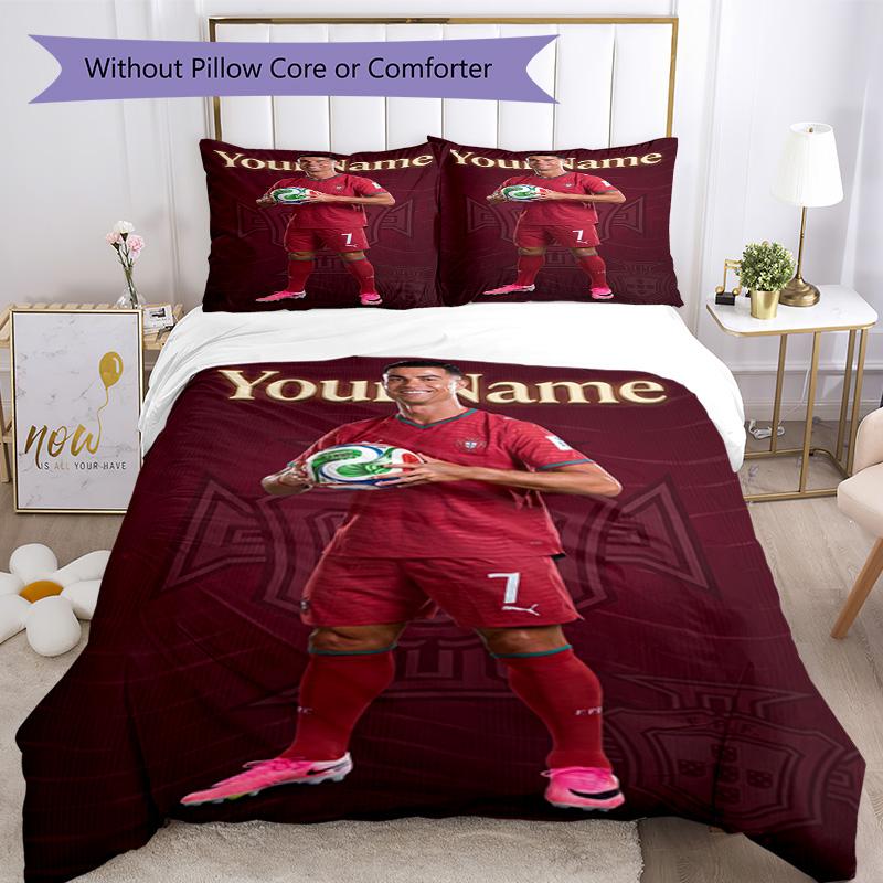 Cristiano Ronaldo 59 Customize Your Name Bedding Set Breathable Duvet Cover with Pillowcases Home Decoration Birthday Gift