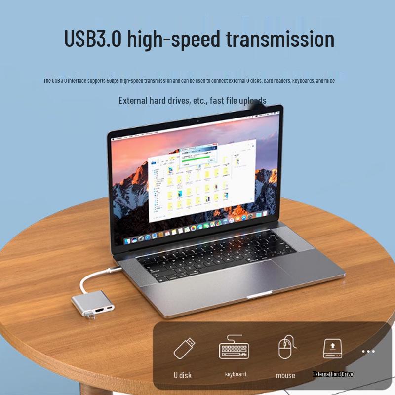 USB-C to HDMI 3-in-1 Docking Hub Adapter for TV and Projector