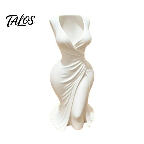 Dried Flower Holder 3D Printed Elegant Dress-Style Vase, Dual-Purpose Tabletop Decor with Flowing Pleated Skirt, Decorative Ornament Twisted