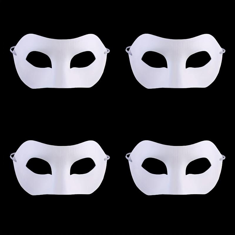 4 Pcs White Hand-Painted Halloween Face Masks Embryo Colored DIY Childrens Decorative Set