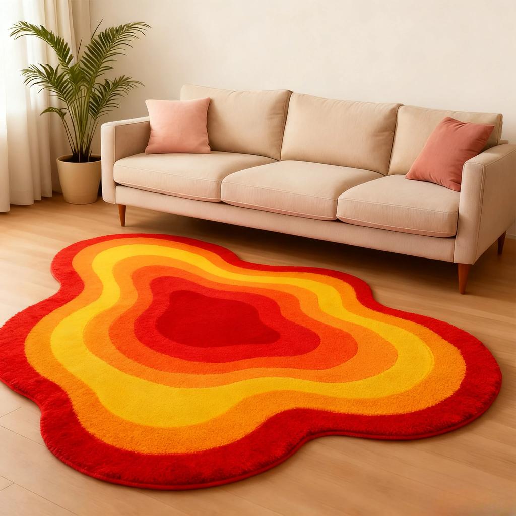 Irregular Shape Bedroom Decor Large Carpet ThickEN Plush Lounge Rug Dopamine Color Carpets for Living Room Fluffy Soft Floor Mat