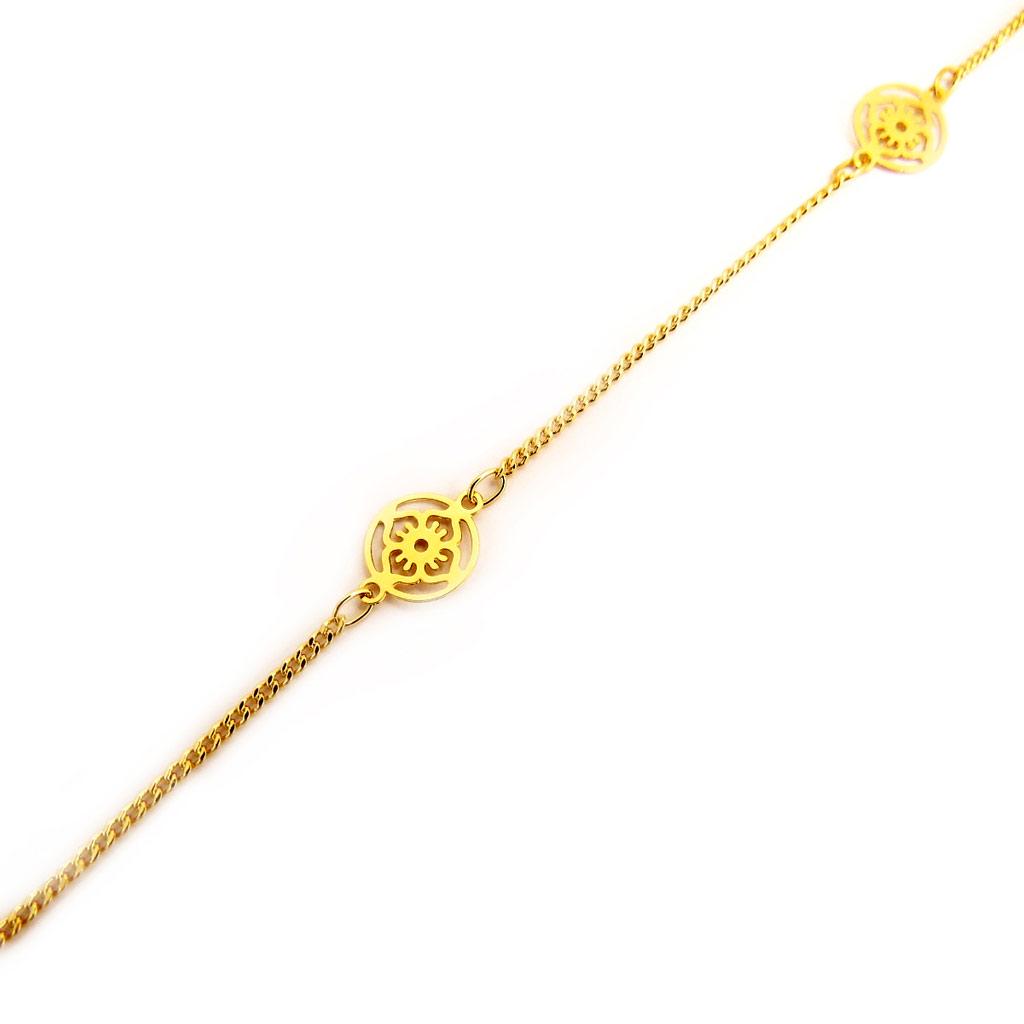 Les Trésors De Lily [L4349] - Brățară placată cu aur 'Carmen' aurie - 18 cm 8 mm