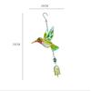 Glazed Iron Glass Hummingbird Wind Chimes Green Blue Colors Stained Glass Ornament For Window Outdoor Garden Hanging Decoration