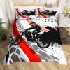 Dirt Bike Dynetrekk Twin Motocross Rider Dynetrekk Extreme Sports Sengesett Kult Motorsykkel Sengesett for Gutter Voksne