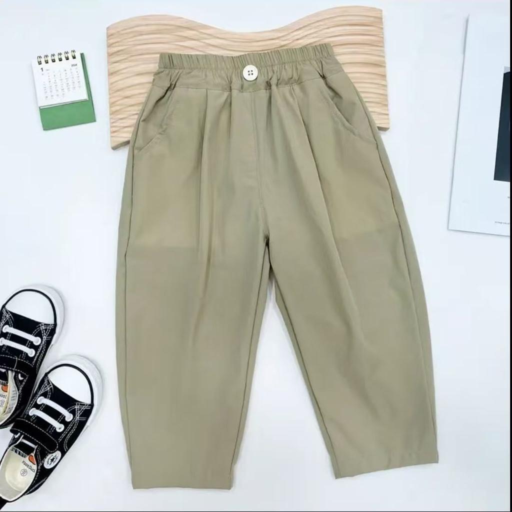 Boys' Mosquito Repellent Pants Summer Thin Design Children's Casual Pants Ice Silk Quick Drying Pants Breathable Outer Wear, Baby Loose Fit