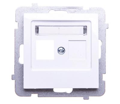 As White P/t Single Keystone Socket Housing Straight Without Frame