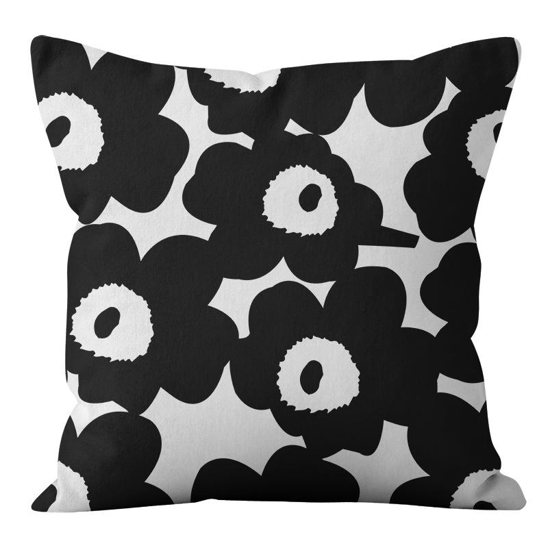 Cartoon Black and White Abstract Pattern Home Sofa Pillowcase