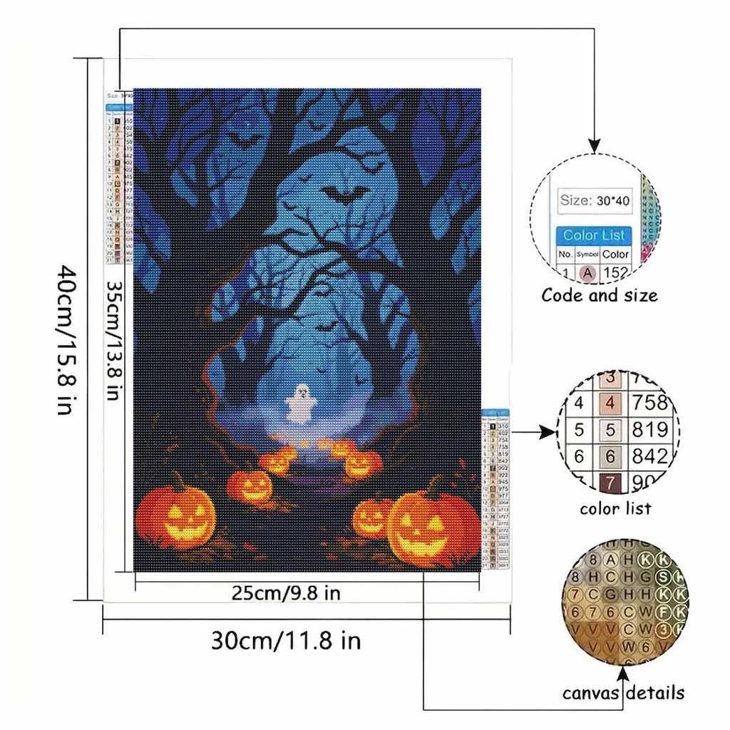 Halloween diamond painting kit pumpkin ghost forest handmade diy painting home decoration painting