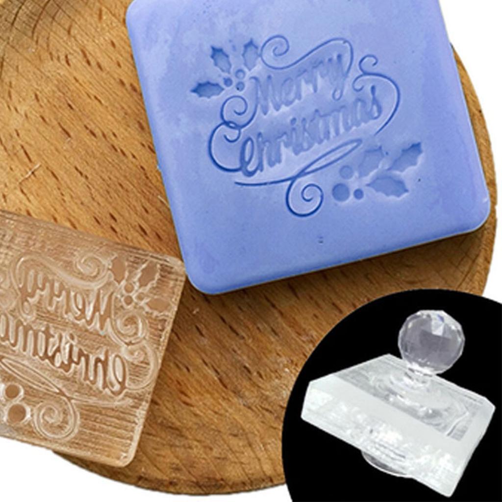 Soap Making Acrylic Stamps Christmas Series Transparent Handmade Soap Seal Stamp