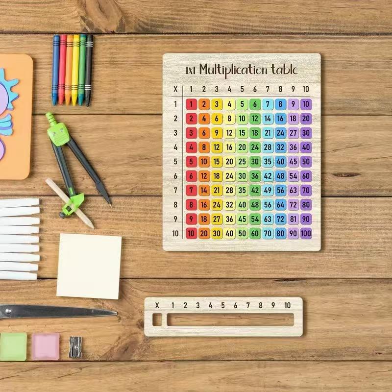 Wooden Multiplication Table Board Math Learning Counting Educational Toy Colorful Number Block Teaching Aids For Kids Gifts